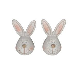 Set of (2) Easter Bunny Head  Holiday Table  Home Decor